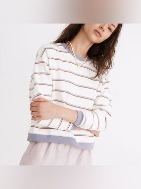 Madewell (Re)sourced Cotton Swing Sweatshirt in Lighthouse Stripe